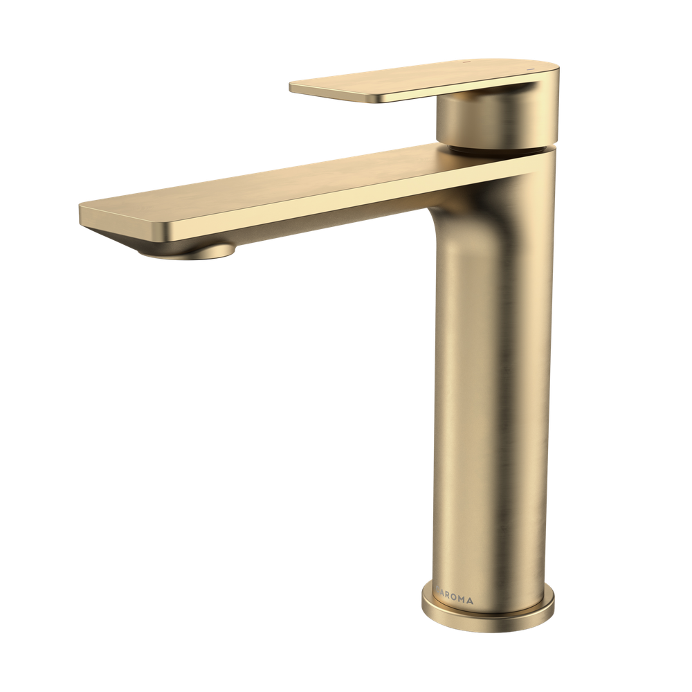 Urbane II Mid Tower Basin Mixer Brushed Brass Lead Free