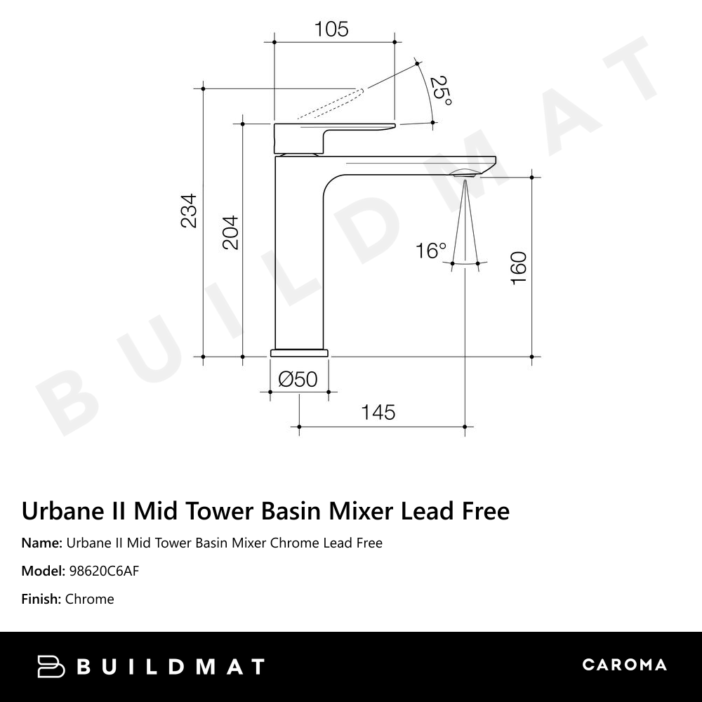 Urbane II Mid Tower Basin Mixer Chrome Lead Free