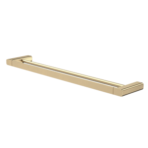 Luna Double Towel Rail 630mm Brushed Brass - Brushed Brass