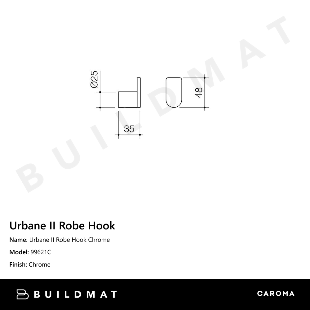 Urbane II Robe Hook Chrome