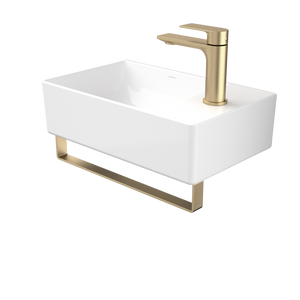 Urbane II Hand Wall Basin Integrated Rail Brushed Brass - Brushed Brass