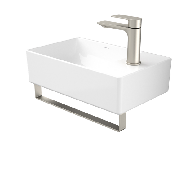 Urbane II Hand Wall Basin Integrated Rail Brushed Nickel
