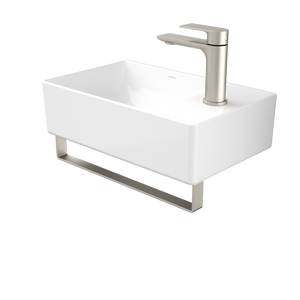 Urbane II Hand Wall Basin Integrated Rail Brushed Nickel - Brushed Nickel