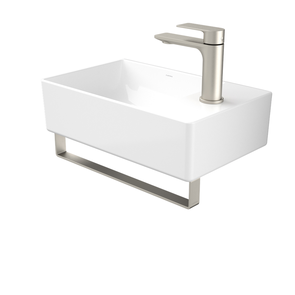 Urbane II Hand Wall Basin Integrated Rail Brushed Nickel