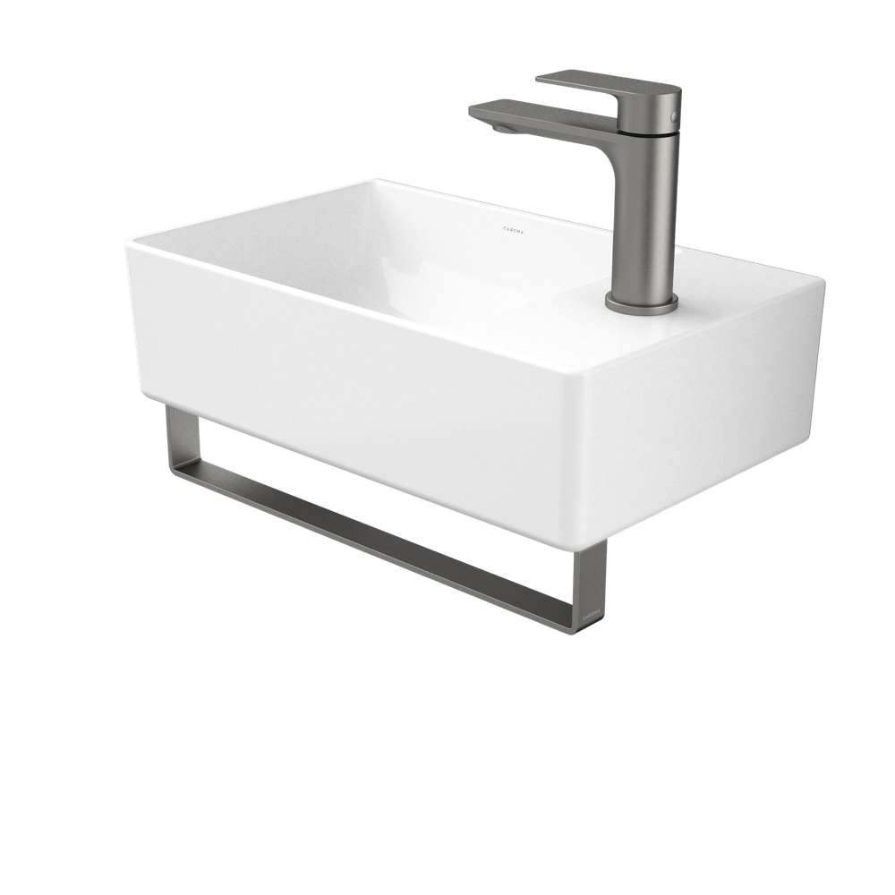 Urbane II Hand Wall Basin Integrated Rail Gunmetal