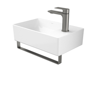 Urbane II Hand Wall Basin Integrated Rail Gunmetal - Gunmetal