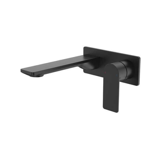 Urbane II 180mm Wall Basin/Bath Mixer Rectangular Cover Plate Matte Black Sales Kit