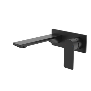 Urbane II 180mm Wall Basin/Bath Mixer Rectangular Cover Plate Matte Black Sales Kit - Matte Black