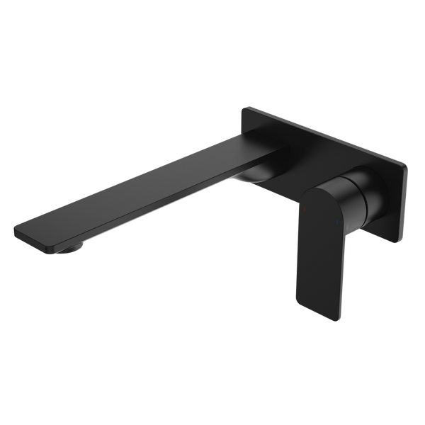 Urbane II 220mm Wall Basin/Bath Mixer Rectangular Cover Plate Matte Black Sales Kit Lead Free