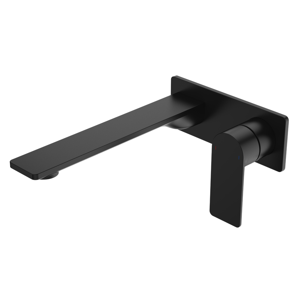 Urbane II 220mm Wall Basin/Bath Mixer Rectangular Cover Plate Matte Black Sales Kit Lead Free