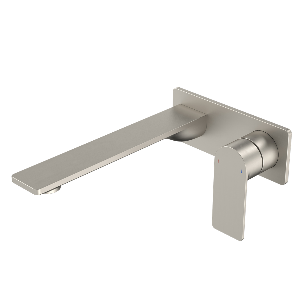 Urbane II 220mm Wall Basin/Bath Mixer Rectangular Cover Plate Brushed Nickel Sales Kit Lead Free