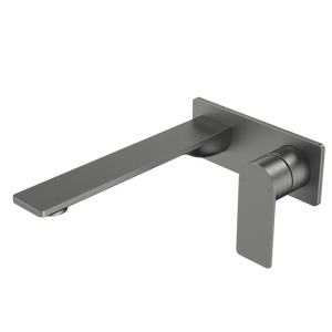Urbane II 220mm Wall Basin/Bath Mixer Rectangular Cover Plate Gunmetal Sales Kit Lead Free - Gunmetal