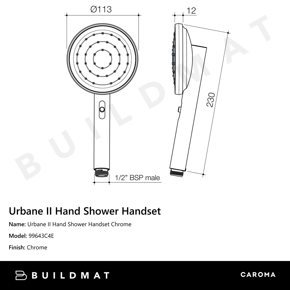 Urbane II Hand Shower Handset Chrome