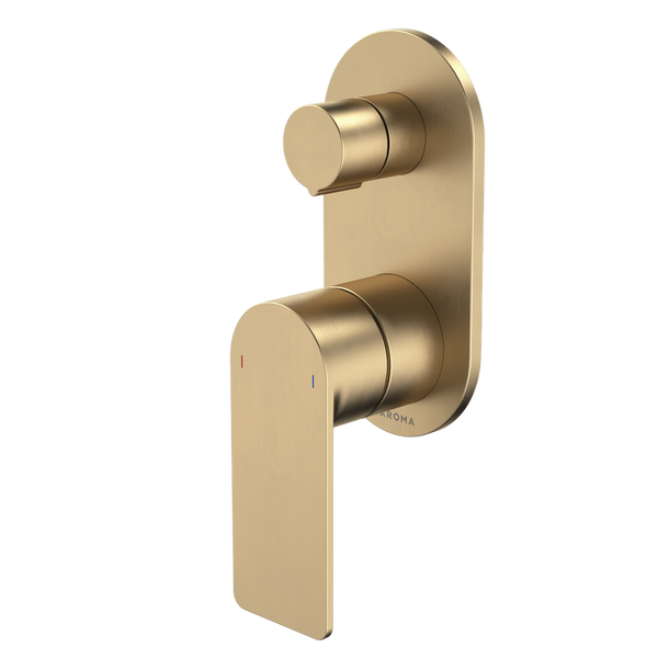 Urbane II Bath/Shower Mixer With Diverter Round Cover Plate Brushed Brass