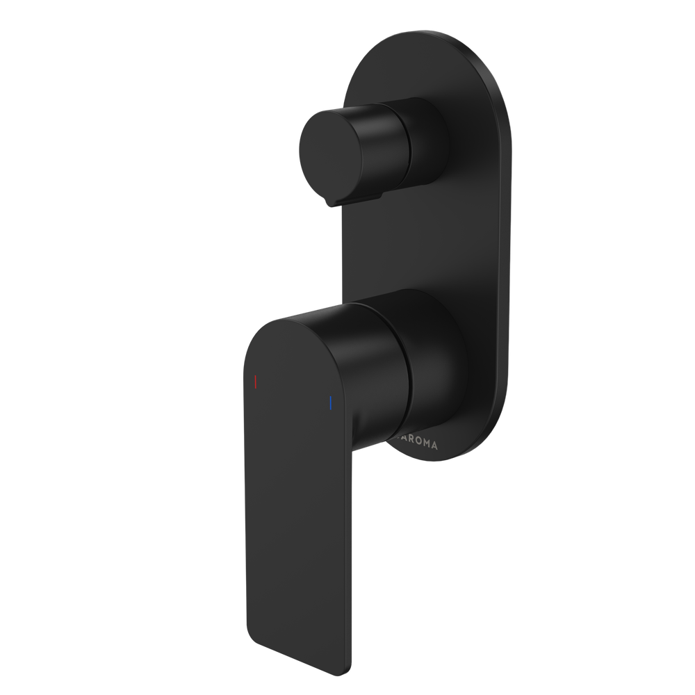 Urbane II Bath/Shower Mixer With Diverter Round Cover Plate Matte Black