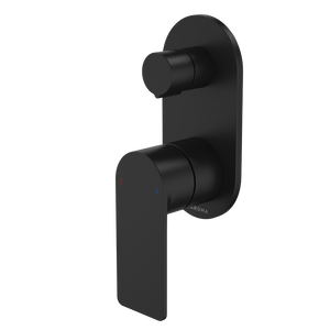 Urbane II Bath/Shower Mixer With Diverter Round Cover Plate Matte Black - Matte Black