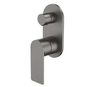Urbane II Bath/Shower Mixer With Diverter Round Cover Plate Gunmetal - Gunmetal