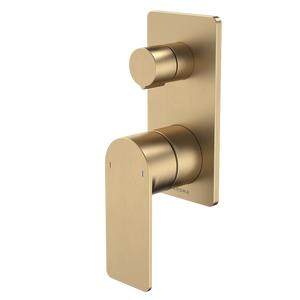 Urbane II Bath/Shower Mixer With Diverter Rectangular Cover Plate Brushed Brass - Brushed Brass