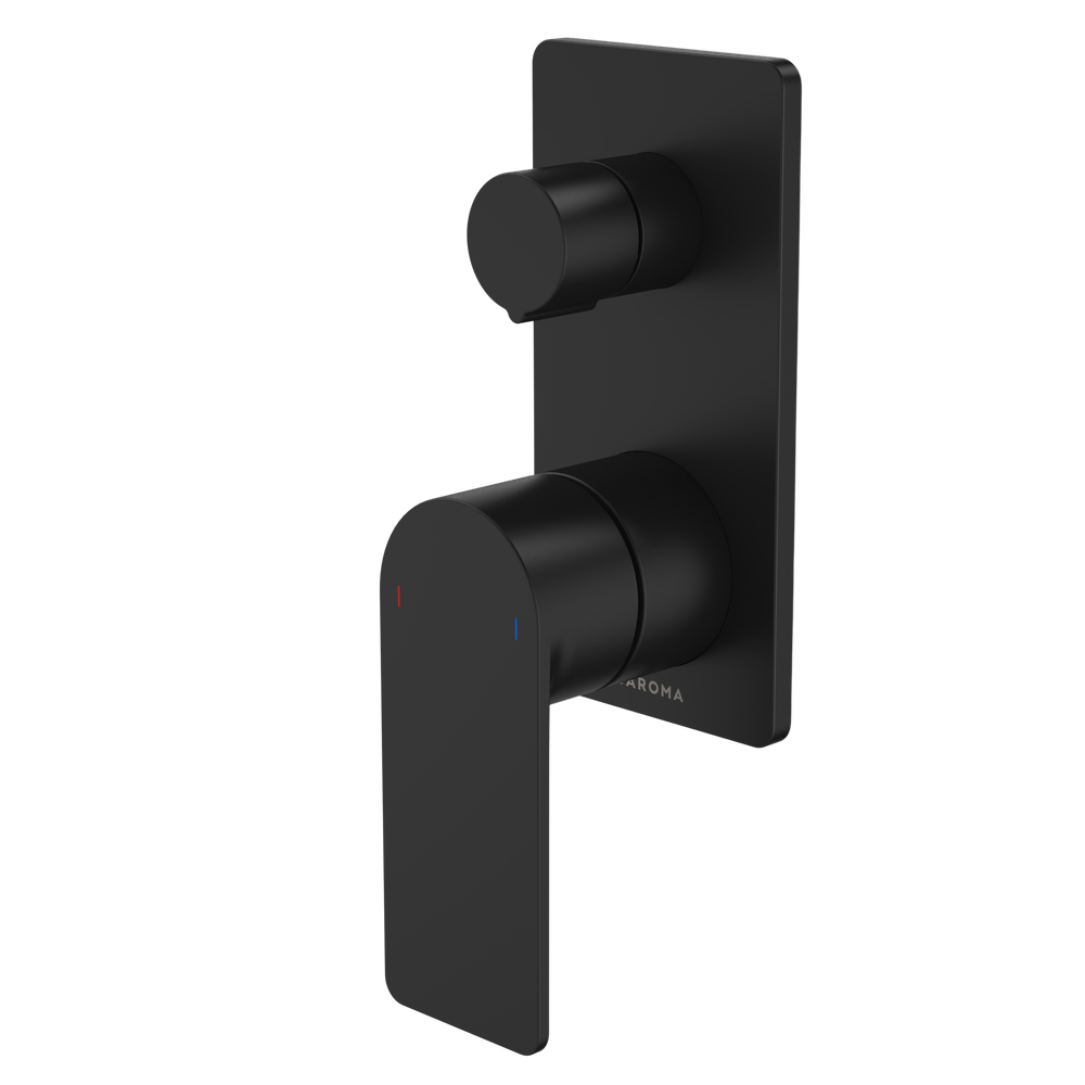 Urbane II Bath/Shower Mixer With Diverter Rectangular Cover Plate Matte Black