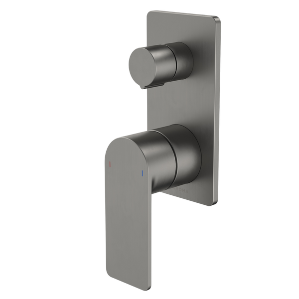 Urbane II Bath/Shower Mixer With Diverter Rectangular Cover Plate Gunmetal