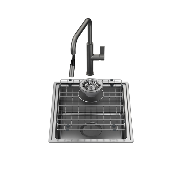 Urbane II Single Bowl Sink with Urbane II Pull Out Sink Mixer Gunmetal