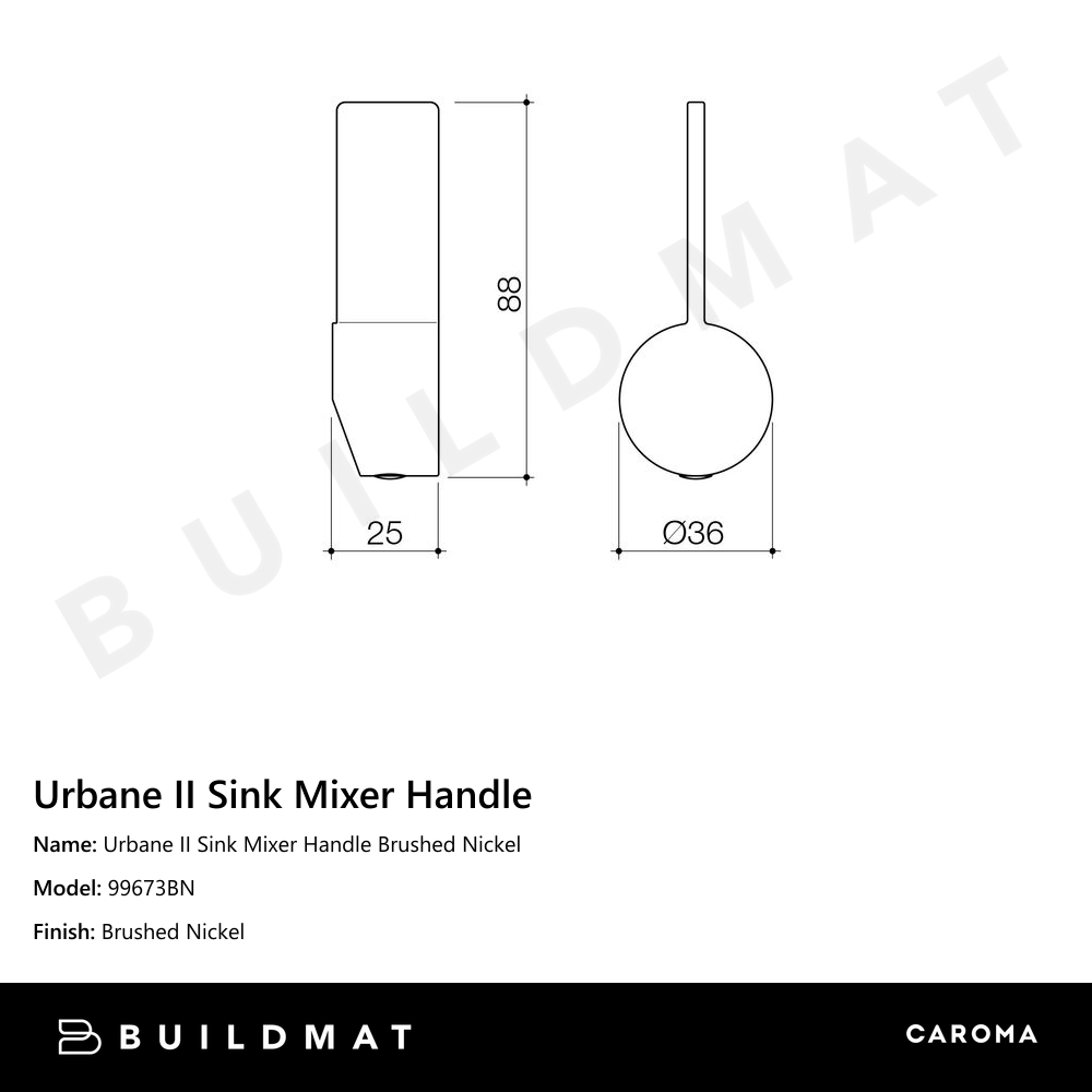 Urbane II Sink Mixer Handle Brushed Nickel