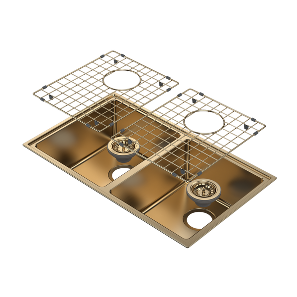 Urbane II Double Bowl Sink Brushed Brass