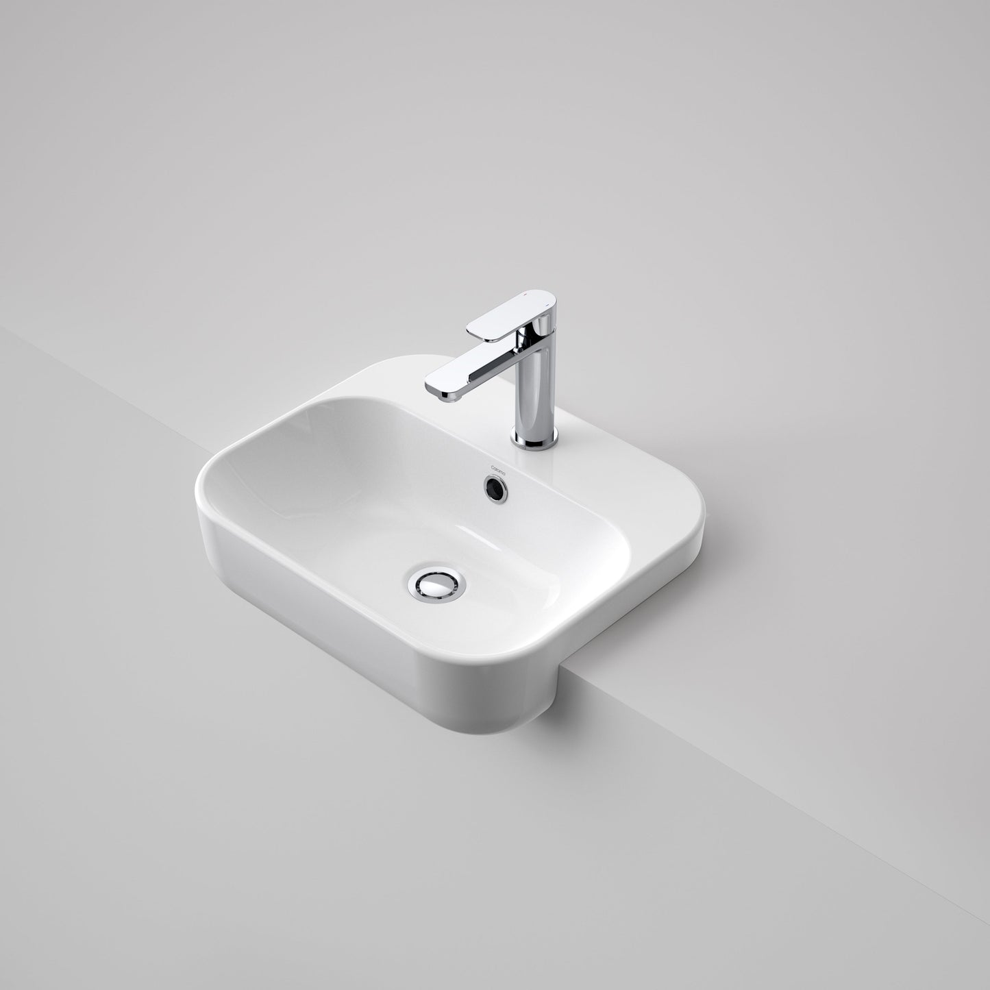 Luna Semi Recessed Basin with Tap Landing