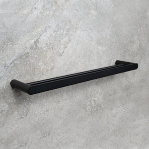 Ascari Matte Black 600 Double Towel Rail - Matte Black