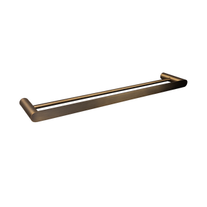 Ascari Brushed Vintage Antique Brass 600 Double Towel Rail - Brushed Vintage Antique Brass