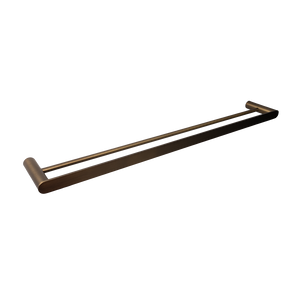 Ascari Brushed Vintage Antique Brass 800 Double Towel Rail - Brushed Vintage Antique Brass