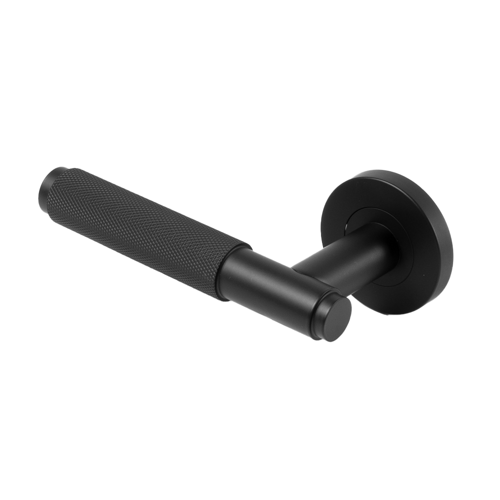 Ivan Door Handle Knurled Matte Black