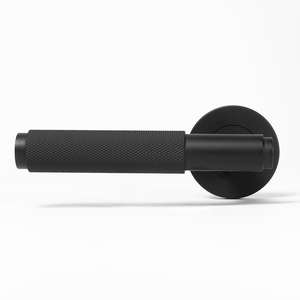 Ivan Door Handle Knurled Matte Black - Matte Black