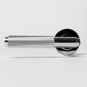 Ivan Door Handle Knurled Chrome - Chrome