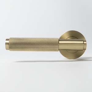 Ivan Door Handle Knurled Brushed Brass Gold - Brushed Brass Gold