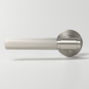 Marko Door Handle Linear Reeded Brushed Nickel - Brushed Nickel