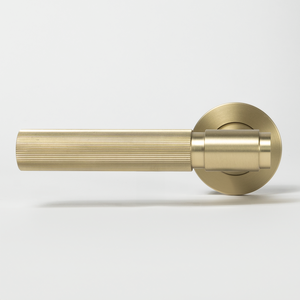 Marko Door Handle Linear Reeded Brushed Brass Gold - Brushed Brass Gold