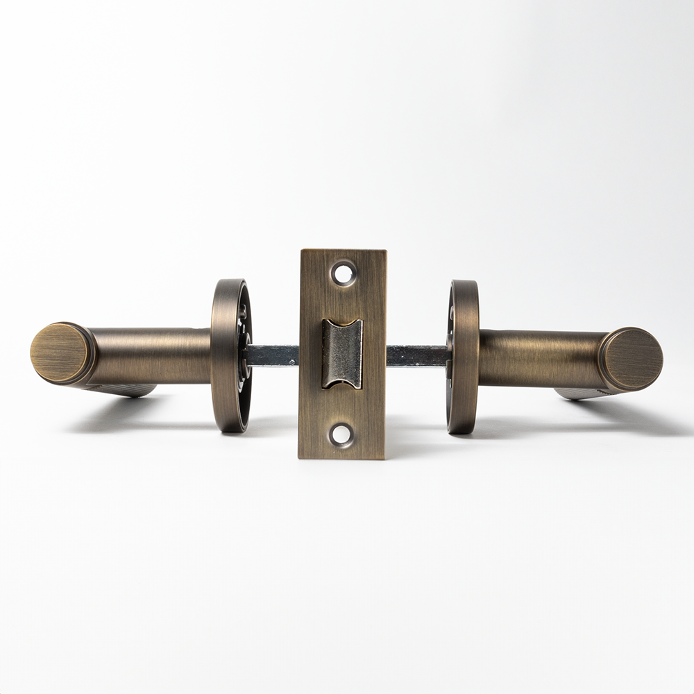 Marko Door Handle Linear Reeded Brushed Vintage Antique Brass