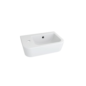 Dublin Compact Wall Hung Basin With Tap Landing Left White - White