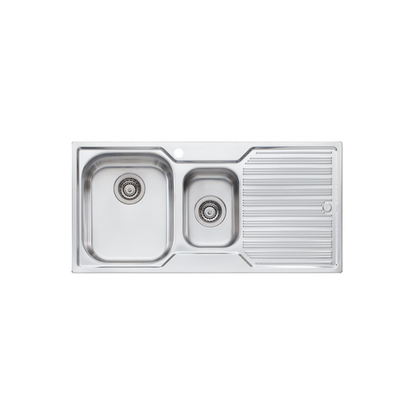 Diaz 1 And 1/2 Bowl Sink With Drainer Left Stainless Steel