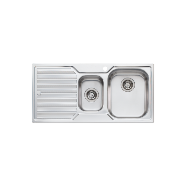 Diaz 1 And 1/2 Bowl Sink With Drainer Right Stainless Steel