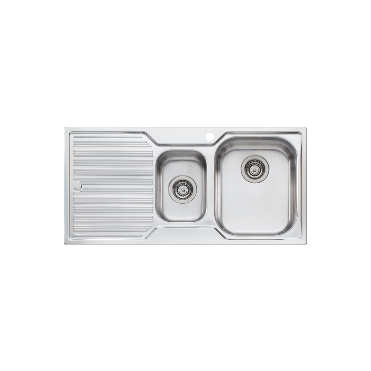 Diaz 1 And 1/2 Bowl Sink With Drainer Right Stainless Steel