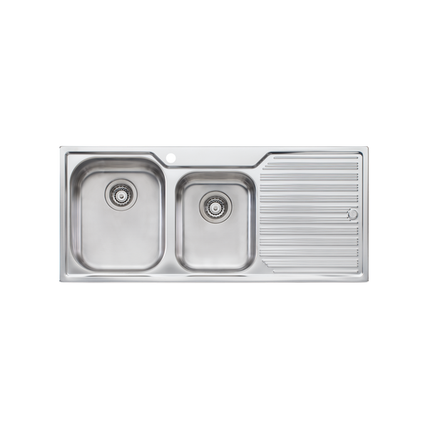 Diaz 1 And 3/4 Bowl Sink With Drainer Left Stainless Steel