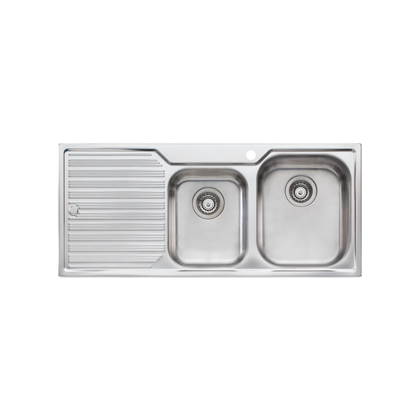 Diaz 1 And 3/4 Bowl Sink With Drainer Right Stainless Steel