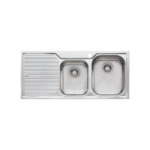 Diaz 1 And 3/4 Bowl Sink With Drainer Right Stainless Steel - Stainless Steel