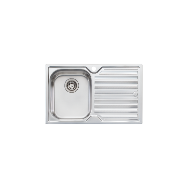 Diaz Single Bowl Sink With Drainer Left Stainless Steel