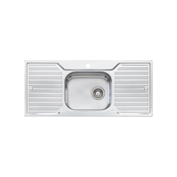 Diaz Single Bowl Sink With Double Drainer Stainless Steel