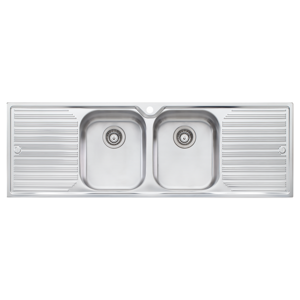 Diaz Double Bowl Sink With Double Drainer Stainless Steel