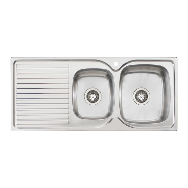 Endeavour 1 And 3/4 Bowl Sink With Drainer Right Stainless Steel