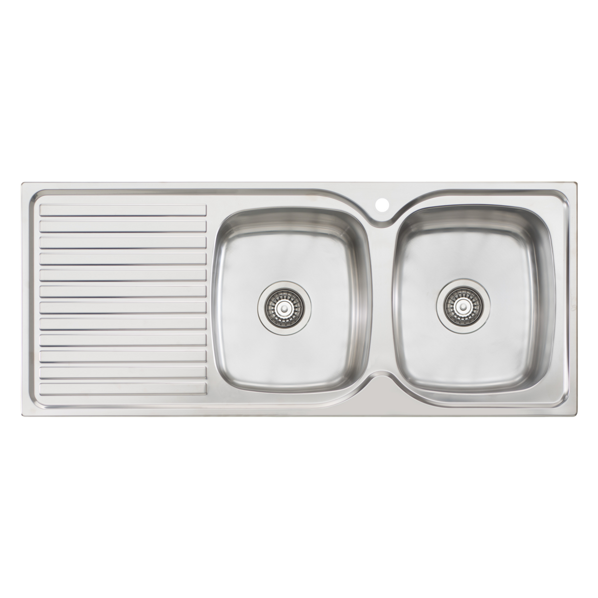 Endeavour Double Bowl Sink With Drainer Right Stainless Steel